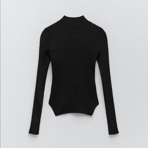Fitted Knit High Neck Top